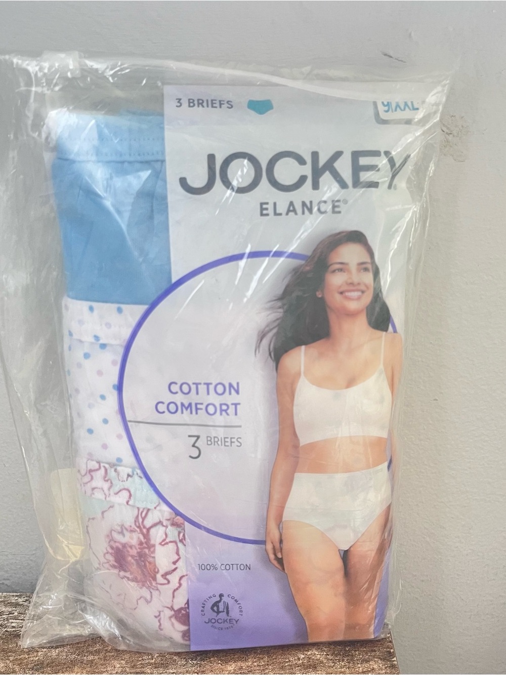 Jockey Elance Women's Cotton Briefs Size 9 XXL New Sealed Floral 3-Pack NOS